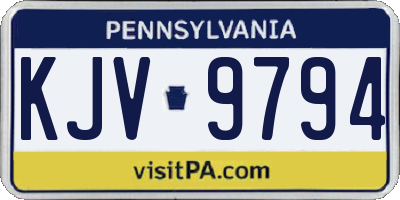 PA license plate KJV9794