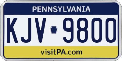 PA license plate KJV9800