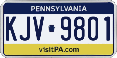 PA license plate KJV9801