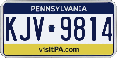 PA license plate KJV9814