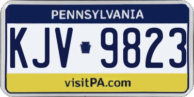 PA license plate KJV9823