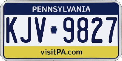 PA license plate KJV9827
