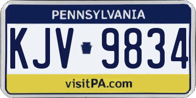 PA license plate KJV9834