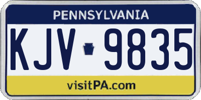 PA license plate KJV9835