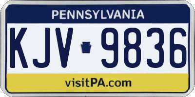 PA license plate KJV9836