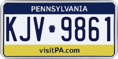 PA license plate KJV9861
