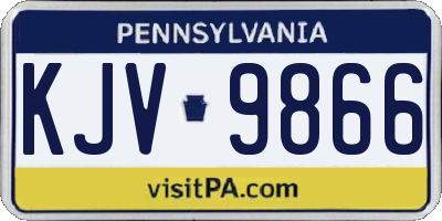 PA license plate KJV9866