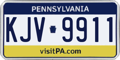 PA license plate KJV9911