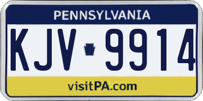 PA license plate KJV9914