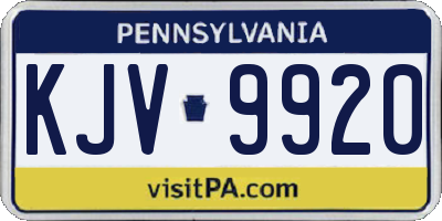 PA license plate KJV9920