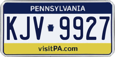 PA license plate KJV9927