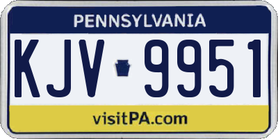PA license plate KJV9951
