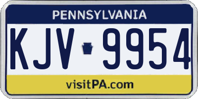 PA license plate KJV9954