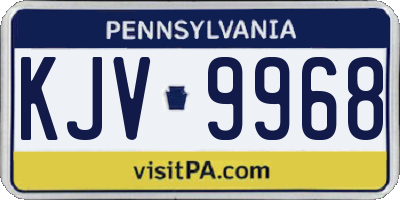 PA license plate KJV9968