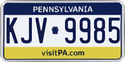 PA license plate KJV9985