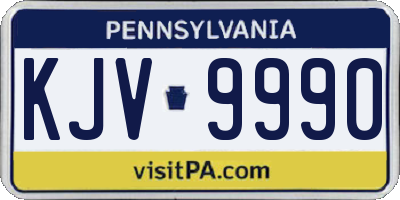 PA license plate KJV9990