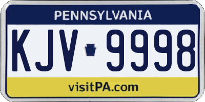 PA license plate KJV9998