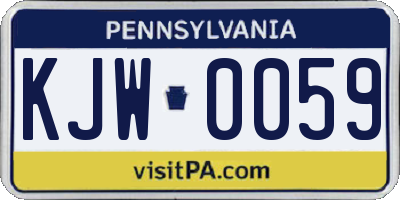 PA license plate KJW0059