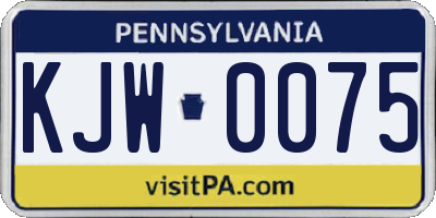 PA license plate KJW0075