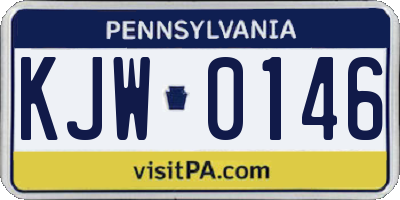 PA license plate KJW0146