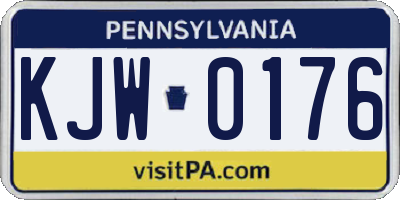 PA license plate KJW0176