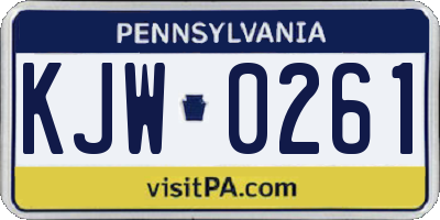 PA license plate KJW0261