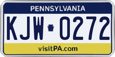 PA license plate KJW0272
