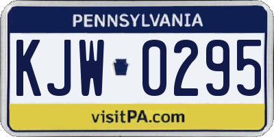 PA license plate KJW0295