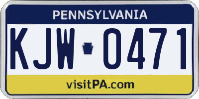PA license plate KJW0471