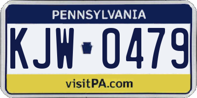 PA license plate KJW0479