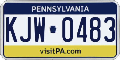 PA license plate KJW0483