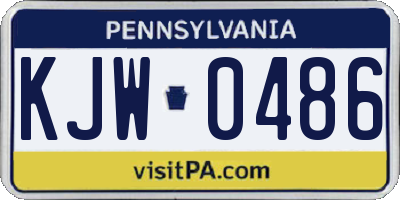 PA license plate KJW0486