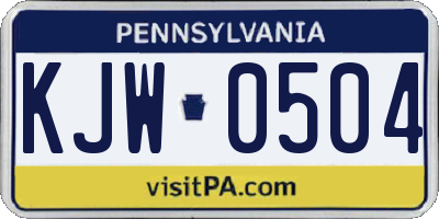 PA license plate KJW0504
