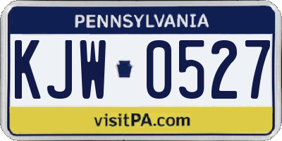 PA license plate KJW0527