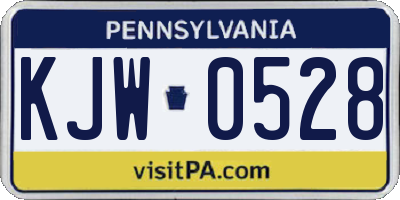 PA license plate KJW0528