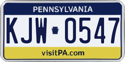 PA license plate KJW0547