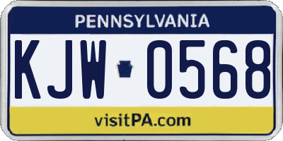 PA license plate KJW0568