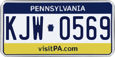 PA license plate KJW0569