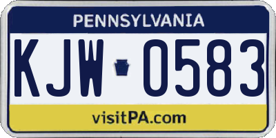 PA license plate KJW0583