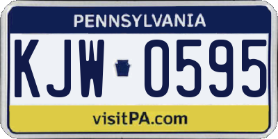 PA license plate KJW0595