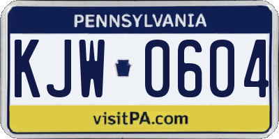 PA license plate KJW0604