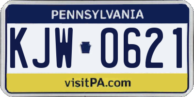 PA license plate KJW0621