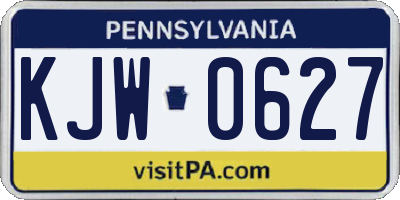 PA license plate KJW0627