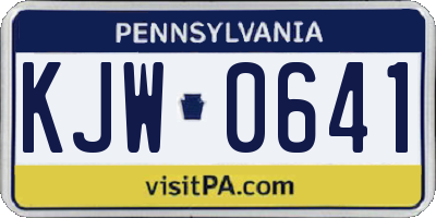 PA license plate KJW0641