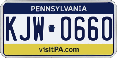 PA license plate KJW0660
