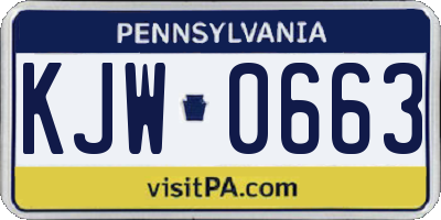 PA license plate KJW0663