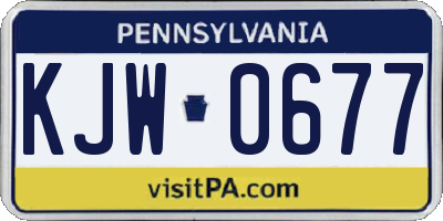 PA license plate KJW0677