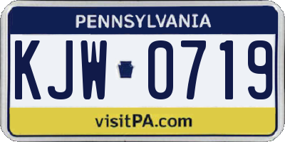 PA license plate KJW0719
