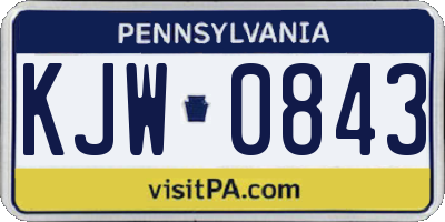 PA license plate KJW0843