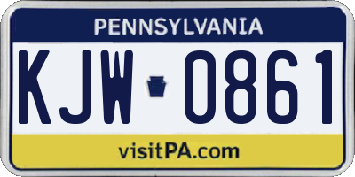 PA license plate KJW0861